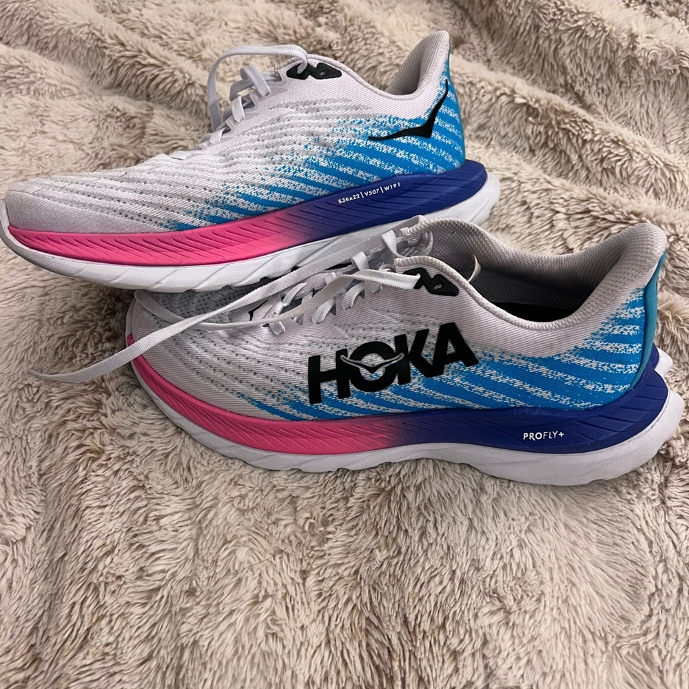 HOKA Women's Blue and Pink Running Shoes